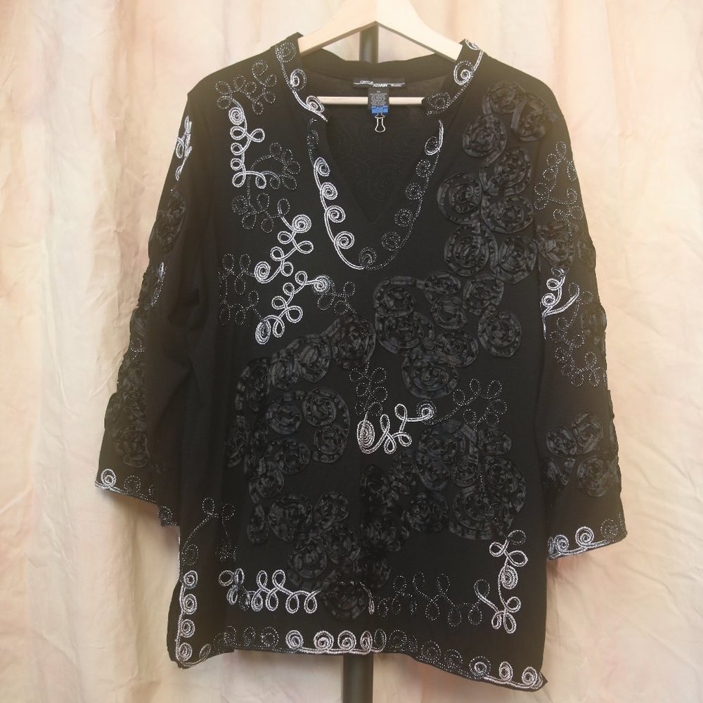 Festive, Designer, Black Top by Once Again